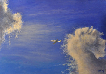 Œuvre contemporaine nommée « Paysage ciel - Bleus ciel », Réalisée par MOULIN P-L