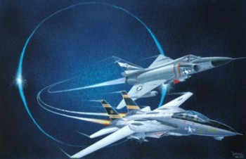 Œuvre contemporaine nommée « CONVAIR F 102 ET F 14 A TOMCAT », Réalisée par MICHEL MICHAUX