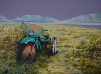 Œuvre contemporaine nommée « Moto du désert », Réalisée par NICOLE DESDOUET