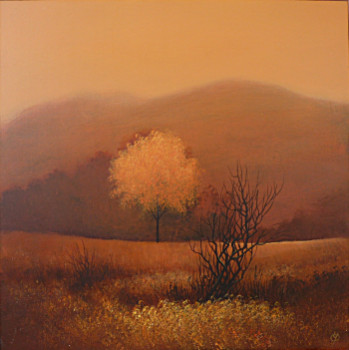 Œuvre contemporaine nommée « illumination d'automne », Réalisée par YVES OGIER