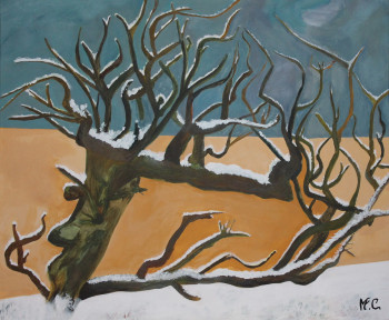 Œuvre contemporaine nommée « pommier sous la neige », Réalisée par   MARIA  COUTINHO   /  MARIA  C.