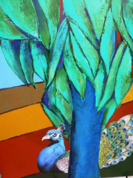 Œuvre contemporaine nommée « L'arbre et le paon », Réalisée par SANCELME