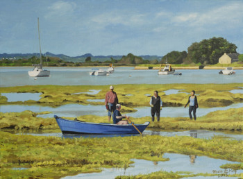 Œuvre contemporaine nommée « Promenade en barque à Montsarrac », Réalisée par MARC ETIEN
