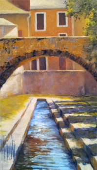Œuvre contemporaine nommée « Le pont de Roquevaire en Provence », Réalisée par SYLVIE PIOLI
