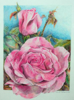 Œuvre contemporaine nommée « Roses », Réalisée par MURIEL DOLEMIEUX