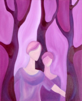Œuvre contemporaine nommée « entre les arbres », Réalisée par MARIE LAURENT