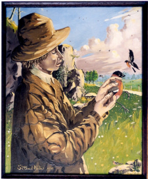 Œuvre contemporaine nommée « Le jeune ornithologue. », Réalisée par DIDIER SITAUD