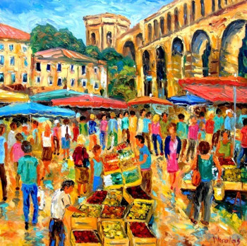 Œuvre contemporaine nommée « Marché des arceaux », Réalisée par BERNARD NICOLAS