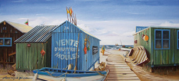 Œuvre contemporaine nommée « Les cabanes de pêcheurs », Réalisée par DOMINIQUE PINEAU