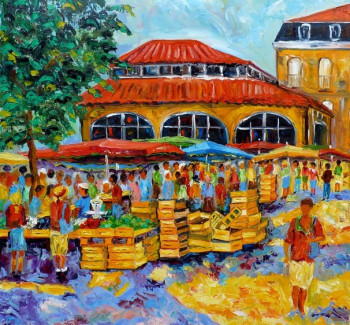 Œuvre contemporaine nommée « Le grand marché », Réalisée par BERNARD NICOLAS