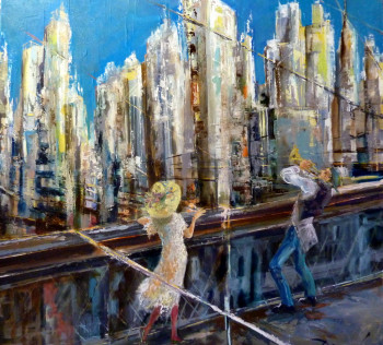 Œuvre contemporaine nommée « jazz sur le pont », Réalisée par TIRADO