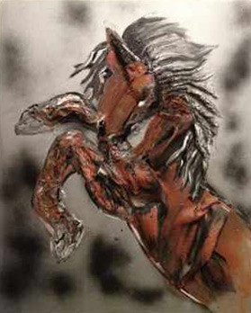 Œuvre contemporaine nommée « le cheval », Réalisée par KATIA FRAZIER