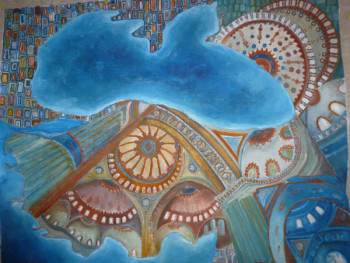 Œuvre contemporaine nommée « Mosquée bleue d'Istanbul », Réalisée par SANCELME