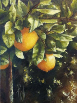 Œuvre contemporaine nommée « Les oranges », Réalisée par SYLVIE PIOLI