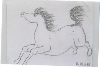Œuvre contemporaine nommée « chevaux 5 », Réalisée par SYLVIE RABATEL