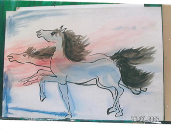 Œuvre contemporaine nommée « chevaux 11 », Réalisée par SYLVIE RABATEL