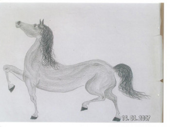 Œuvre contemporaine nommée « chevaux 12 », Réalisée par SYLVIE RABATEL