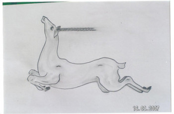 Œuvre contemporaine nommée « gazelle 2 », Réalisée par SYLVIE RABATEL