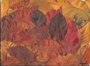 Œuvre contemporaine nommée « feuilles 1 », Réalisée par SYLVIE RABATEL