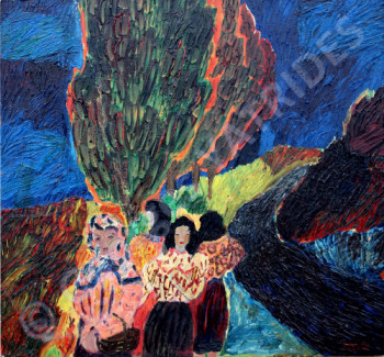 Œuvre contemporaine nommée « Les paysannes de Volos », Réalisée par GEORGES YATRIDèS