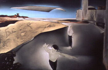 Œuvre contemporaine nommée « Les deux personnages sur la plage », Réalisée par GEORGES YATRIDèS