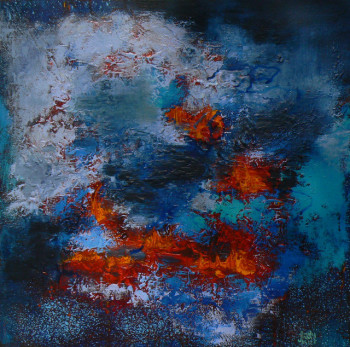 Œuvre contemporaine nommée « Symphonie en bleu 11-12 », Réalisée par ANDY BLEU