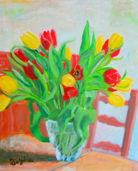 Œuvre contemporaine nommée « tulipes », Réalisée par LUIGINA