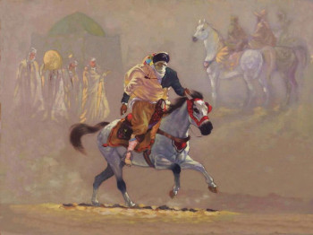 Œuvre contemporaine nommée « le cavalier de méjaher », Réalisée par BENAISSA YOUCEF