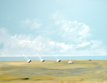 Œuvre contemporaine nommée « Marée basse à Brehec », Réalisée par BERNARD CAHUE