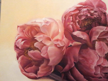 Œuvre contemporaine nommée « Coeur de Pivoines », Réalisée par SYLVIE PIOLI