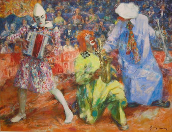 Œuvre contemporaine nommée « 01473 - Clowns musiciens », Réalisée par HENRY SIMON