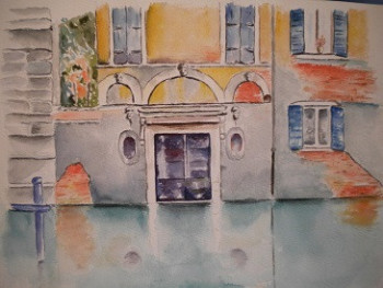 Œuvre contemporaine nommée « Venise reflets dans l'eau », Réalisée par VIVIANE DUFOUR