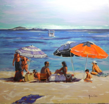 Œuvre contemporaine nommée « Plage Corse », Réalisée par MARTINE COLIN