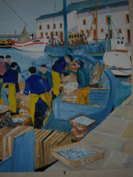 Œuvre contemporaine nommée « "arrivée des sardiniers" 1960 Le Croisic », Réalisée par QUEM