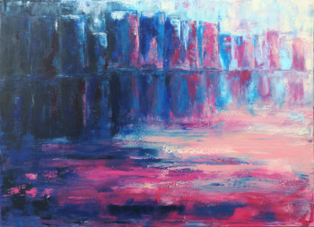 Œuvre contemporaine nommée « Reflets de la ville bleue », Réalisée par HéLèNE ZENATTI