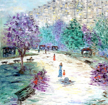 Œuvre contemporaine nommée « Central Park », Réalisée par TANIA BERNARD-SCHUGALTE