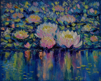 Œuvre contemporaine nommée « Reflet de lotus », Réalisée par LIUBOV