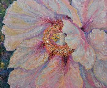 Œuvre contemporaine nommée « Pivoine rose », Réalisée par LIUBOV