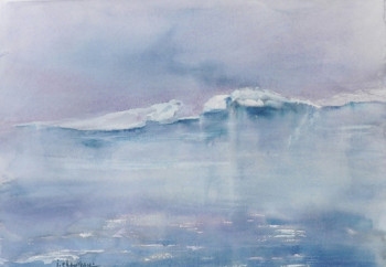 Œuvre contemporaine nommée « Icebergs sur le Jökulsarlon, 2013 », Réalisée par JOCELYNE CHAUVEAU