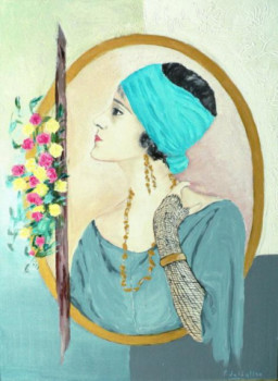 Œuvre contemporaine nommée « femme au turban », Réalisée par FRANçOISE DELEGLISE