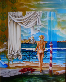 Œuvre contemporaine nommée « un matin à Venise », Réalisée par ALBO