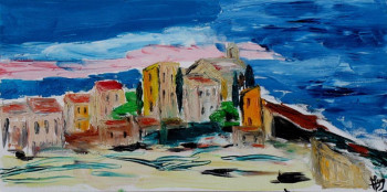 Œuvre contemporaine nommée « village provençal », Réalisée par MICHEL GAY