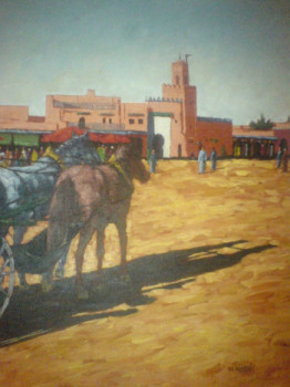 Œuvre contemporaine nommée « place jamaa el fna (détail) », Réalisée par ABDALLAH EL ALAOUI