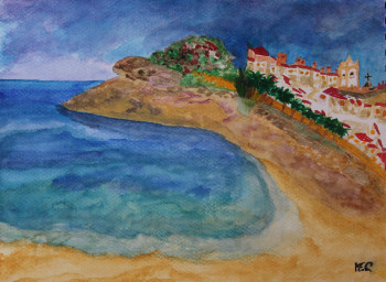 Œuvre contemporaine nommée « praia da Luz Algarve », Réalisée par   MARIA  COUTINHO   /  MARIA  C.