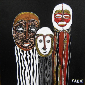 Œuvre contemporaine nommée « African Masks », Réalisée par FABIE