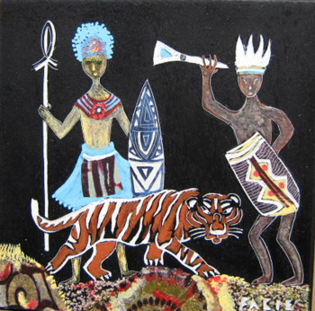 Œuvre contemporaine nommée « African Warriors », Réalisée par FABIE