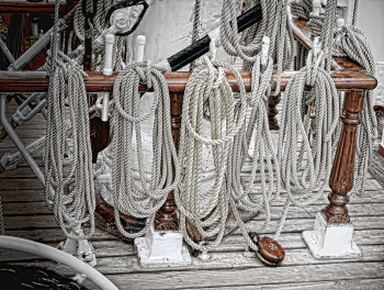 Œuvre contemporaine nommée « Bateau Tableau photographique Belem », Réalisée par AOSTEN, ARTISTE PORTUAIRE