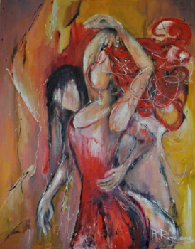 Œuvre contemporaine nommée « danseuse aux cheveux de feu », Réalisée par PHILIPPE RIVALLAND