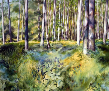 Œuvre contemporaine nommée « Promenade en forêt de Rambouillet », Réalisée par VAL.H