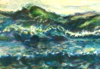 Œuvre contemporaine nommée « La vague verte », Réalisée par WATTIER